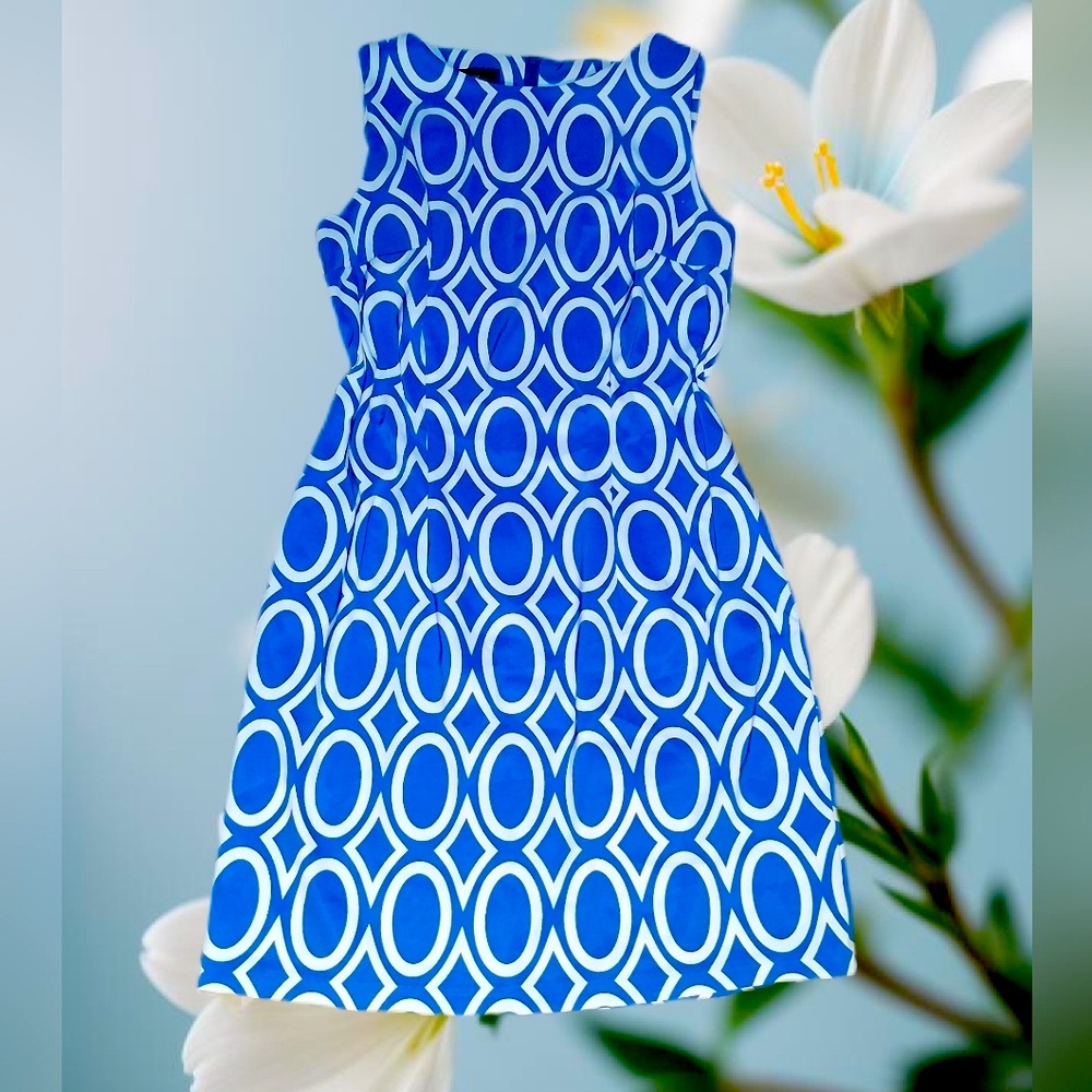 Alyx Blue and White Graphic Print Dress
